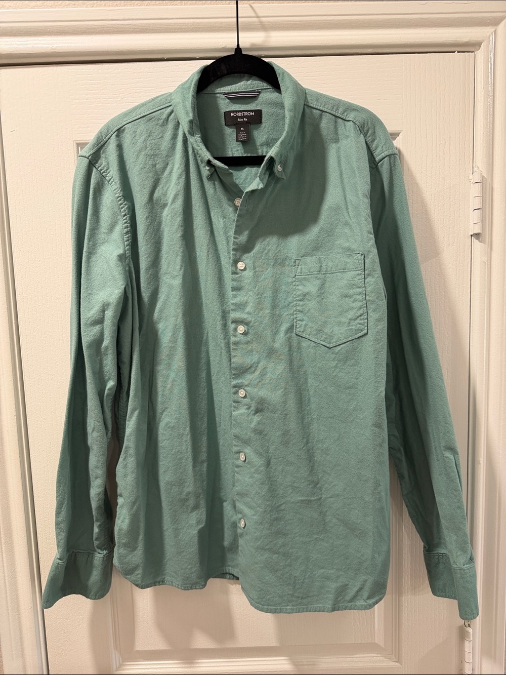 Nordstrom Mint Green Casual Button-Down Shirt Trim Fit XL